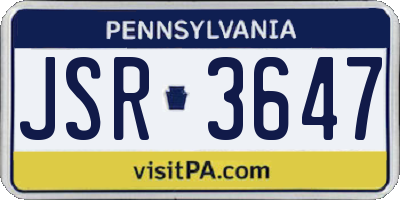 PA license plate JSR3647