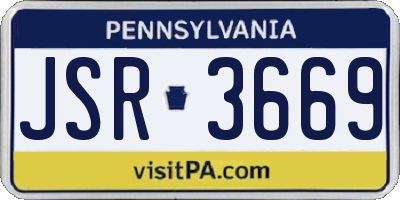 PA license plate JSR3669