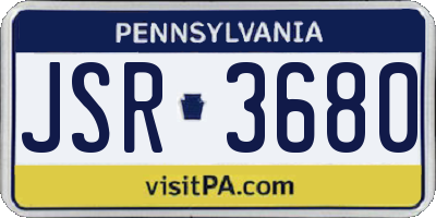 PA license plate JSR3680