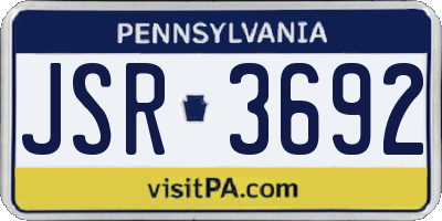 PA license plate JSR3692