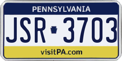 PA license plate JSR3703