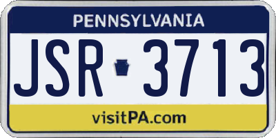 PA license plate JSR3713