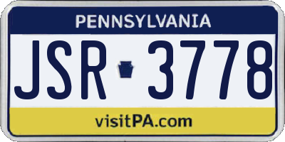 PA license plate JSR3778