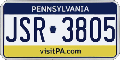 PA license plate JSR3805