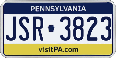 PA license plate JSR3823