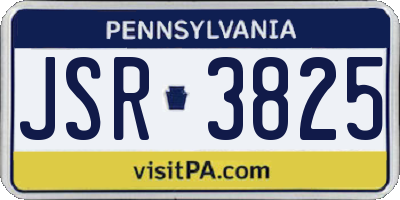 PA license plate JSR3825