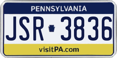 PA license plate JSR3836