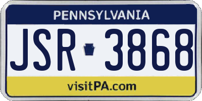 PA license plate JSR3868