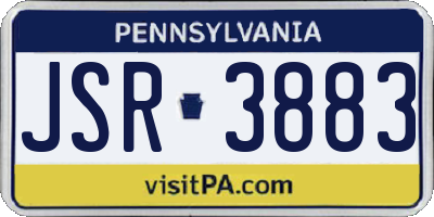 PA license plate JSR3883