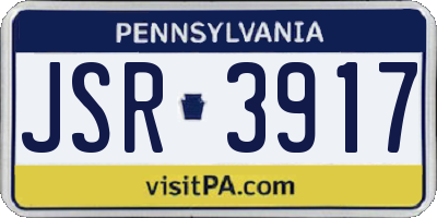 PA license plate JSR3917
