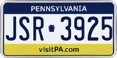 PA license plate JSR3925