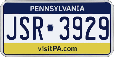 PA license plate JSR3929