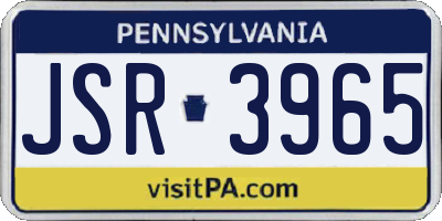 PA license plate JSR3965