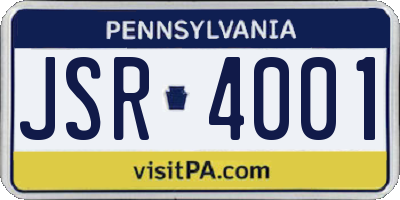 PA license plate JSR4001