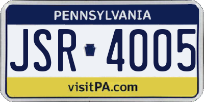 PA license plate JSR4005