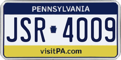 PA license plate JSR4009