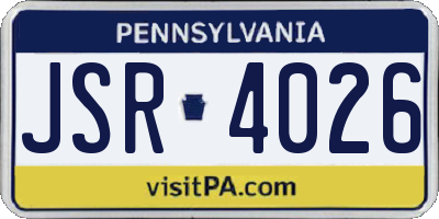 PA license plate JSR4026
