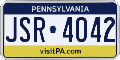 PA license plate JSR4042