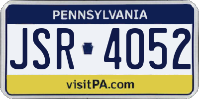 PA license plate JSR4052