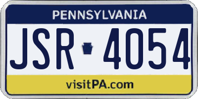 PA license plate JSR4054