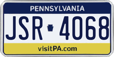 PA license plate JSR4068
