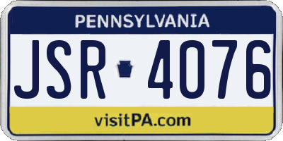 PA license plate JSR4076