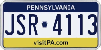 PA license plate JSR4113