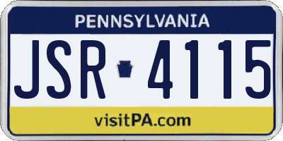 PA license plate JSR4115