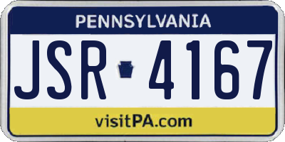 PA license plate JSR4167