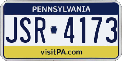 PA license plate JSR4173