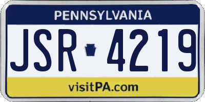 PA license plate JSR4219