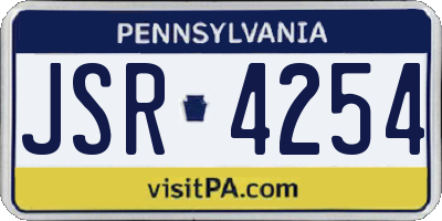 PA license plate JSR4254