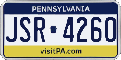 PA license plate JSR4260