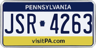 PA license plate JSR4263