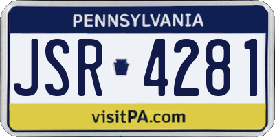 PA license plate JSR4281