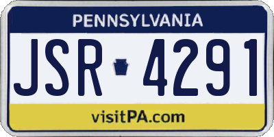 PA license plate JSR4291