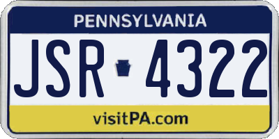 PA license plate JSR4322