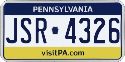 PA license plate JSR4326