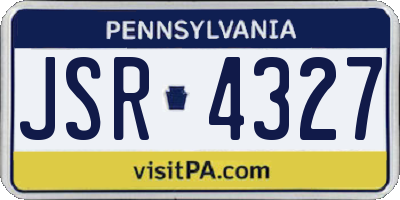 PA license plate JSR4327