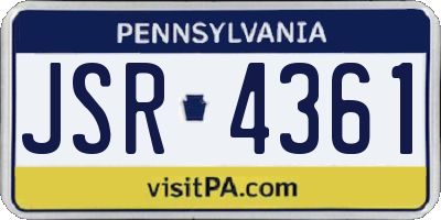 PA license plate JSR4361