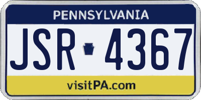 PA license plate JSR4367