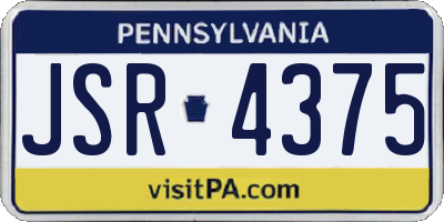 PA license plate JSR4375