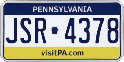 PA license plate JSR4378