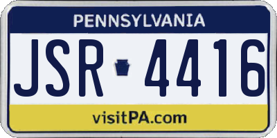 PA license plate JSR4416