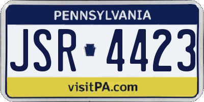 PA license plate JSR4423