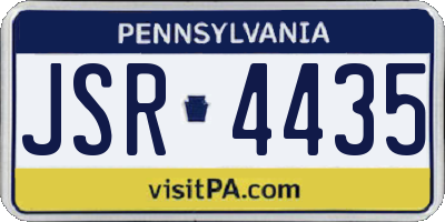 PA license plate JSR4435
