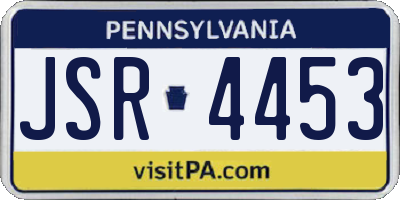 PA license plate JSR4453
