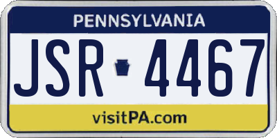 PA license plate JSR4467