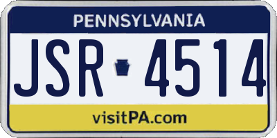 PA license plate JSR4514