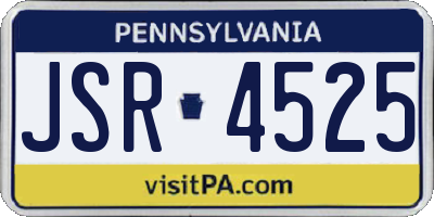 PA license plate JSR4525